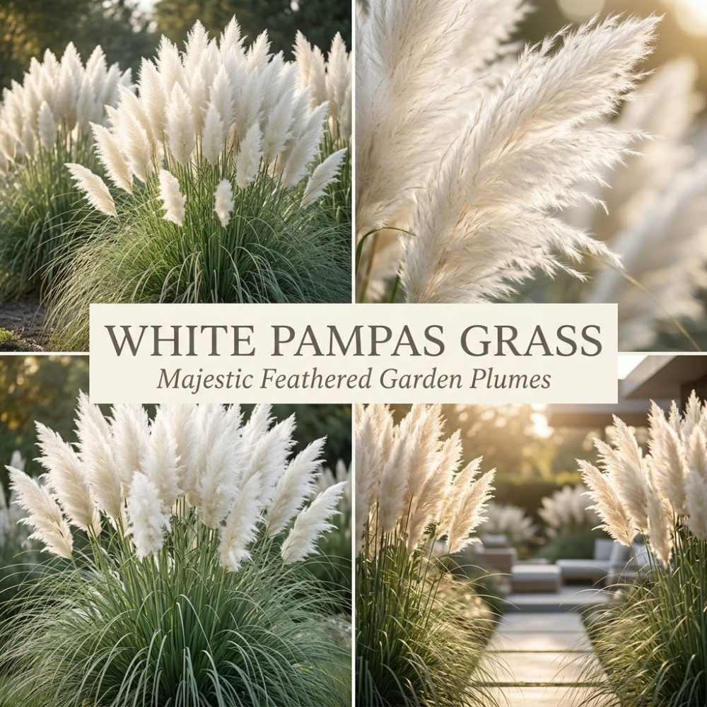 100 Pink Pampas Grass Seeds for Planting Outdoors, Non-GMO Heirloom Ornamental Grass Seeds, Sturdy Tall Stalks & Striking Feathery Plumes for Yard Borders