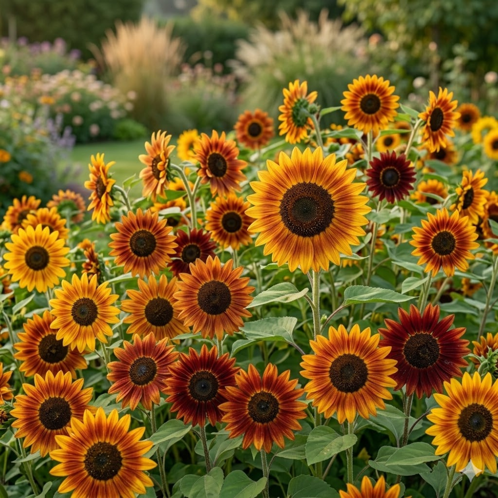 25 Pcs Autumn Beauty Sunflower Seeds for Planting, Non-GMO Heirloom Tall Flowers, Sturdy Vigorous Stalks for Vibrant Summer to Fall Gardens