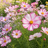 120 Pcs Cosmos Candystripe Flower Seeds, Vigorous Heirloom Floral for Planting, Fast-Growing Plants for Bright Sunlit Gardens