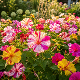 50 Pcs Four O'Clock Seeds, Heirloom Broken Colors Floral for Planting, Fast-Growing Bushy Plants for Bright Sunlit Gardens