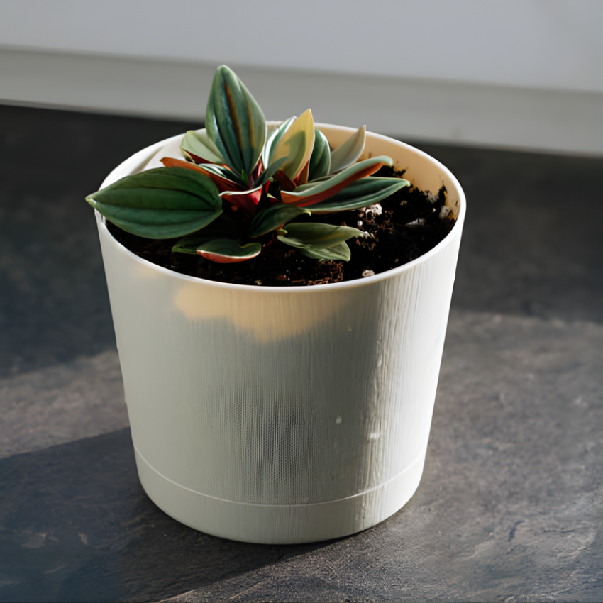 Peperomia Rosso Live Plant, 4 Inch Pot, Potted Emerald Ripple Peperomia, Two-Tone Green and Red Indoor Plant for Home and Office Décor