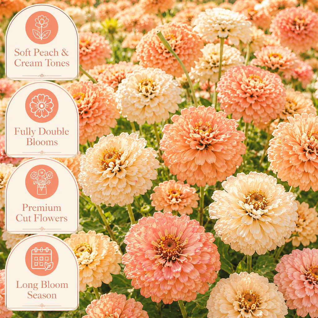 100 Zinnia Seeds Mix, Non-GMO Zinnia elegans, High Yield, Easy to Grow, Vibrant Colorful Flower Mix for Cut Garden