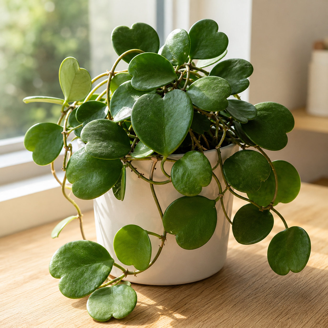 Hoya Kerrii Heart Plant Live in 4" Pot | Low Maintenance Heart-Shaped Succulent | Established Root System for Windowsills and Desks