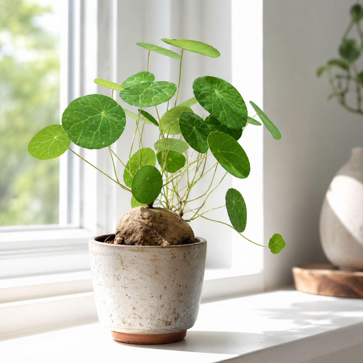 Stephania Cephalantha Plant, 3.5 – 4" Caudex Stephania Erecta Bulb, Easy-to-Grow Indoor Vine Houseplant, Ideal for Home & Office Displays