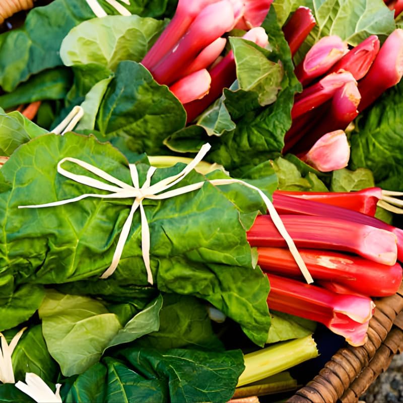 Victoria Rhubarb Plant, Well-Rooted 4-6" Rhubarb Root, Cold-Hardy High Yield Edible Plant for Backyard Rows