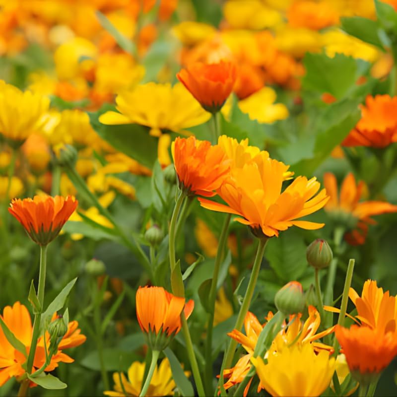 2 Orange Calendula Plants Live, 3-4 Inch Bare Root Size, Low Maintenance Flowering Herb for Sunny Landscapes and Pots