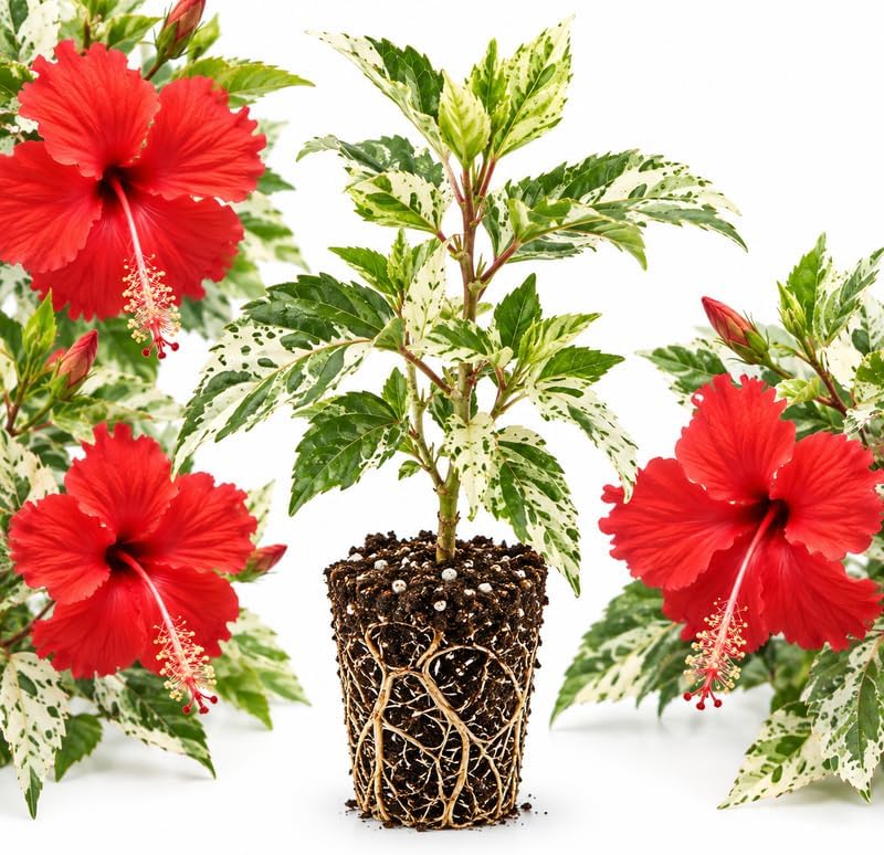 Red Hibiscus Plant, 5-10 Inch Tall Tropical Hibiscus Plants Live