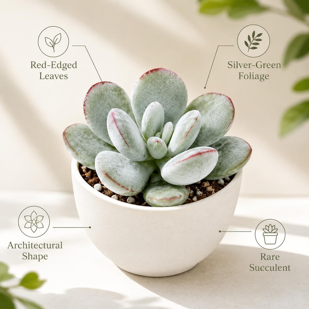 Cotyledon Orbiculata Succulents Plant Live, 2 Inch Pot, Unique Live Succulent, Low Maintenance, Easy Care, Beautiful Indoor Houseplant, Ideal for Home Décor & Gifts