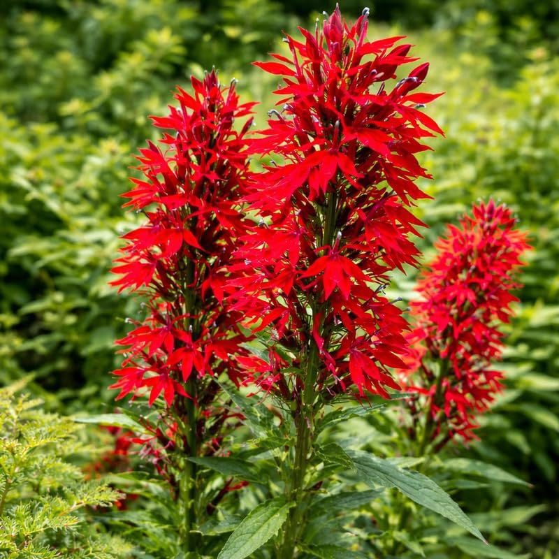 20 Red Cardinal Flower Live Roots, Lobelia Cardinalis, Hardy Perennial Flower, Ready to Plant for Outdoor Garden & Landscaping
