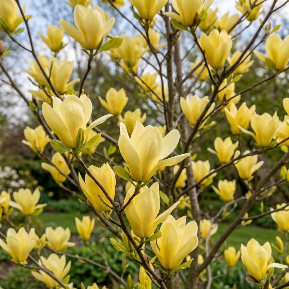 2 Ann Magnolia Tree, 12-18 Inch Tall in 2.5 Inch Pot, Vigorous Spring Bloomer for Sunny Backyard Landscapes, Fragrant Flower Tree