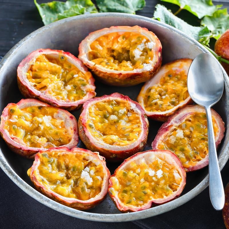 (No Ship to CA, HI, AK) Live Red Passion Fruit Tree Plant - 1 to 2 Feet Tall in 1 Gallon Pot, Cold Hardy Passionfruit Fruit Trees Live Plants for Outdoor Garden