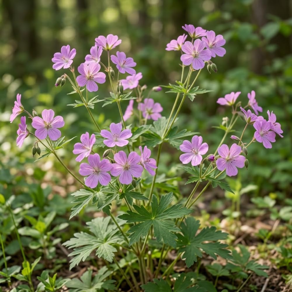 5 Wild Geranium Roots, Well-Rooted Maculatum, Low Maintenance Flowering Groundcover for Sun or Shade, Vigorous Growth Habit