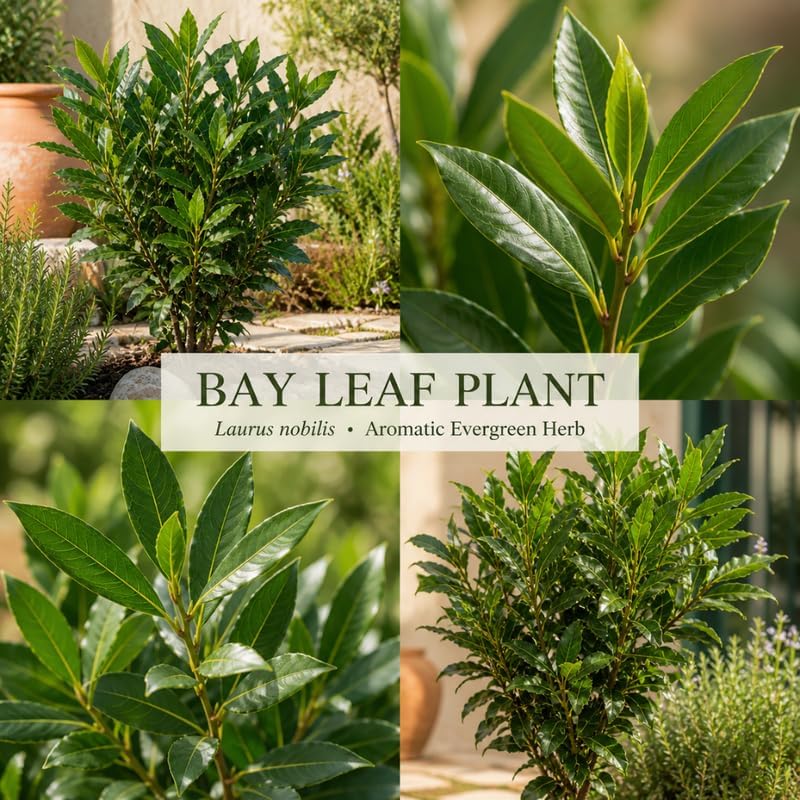 Bay Leaf Tree Live Plant, 5-7" Tall, Low Maintenance Aromatic Culinary Herb for Home Chefs, Resilient Evergreen for Planters