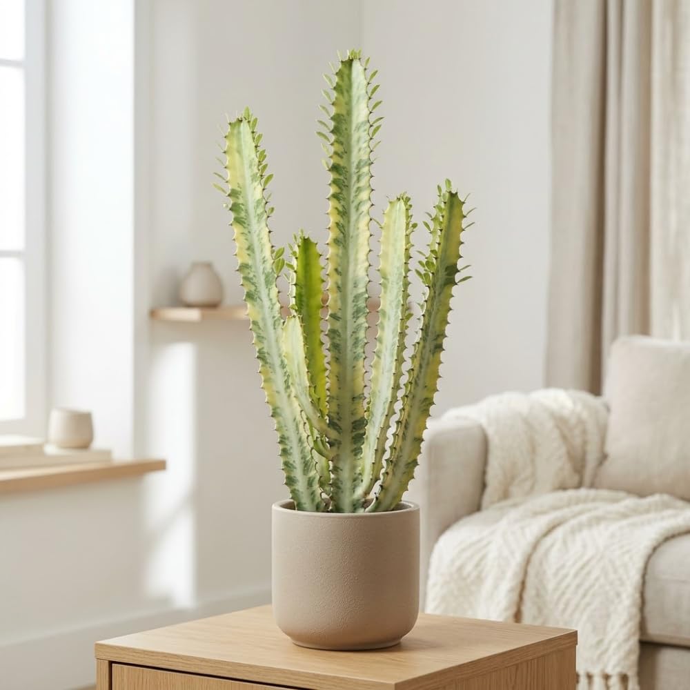 African Milk Tree, 3 Inch Pot, Robust Euphorbia Trigona Succulent with Teardrop Leaves, Sturdy Growth