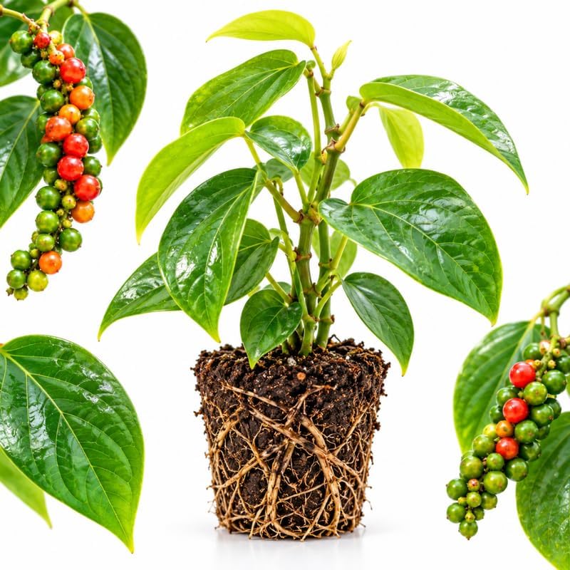 Piper Nigrum Plant, Black Pepper Vine 3-6" Tall