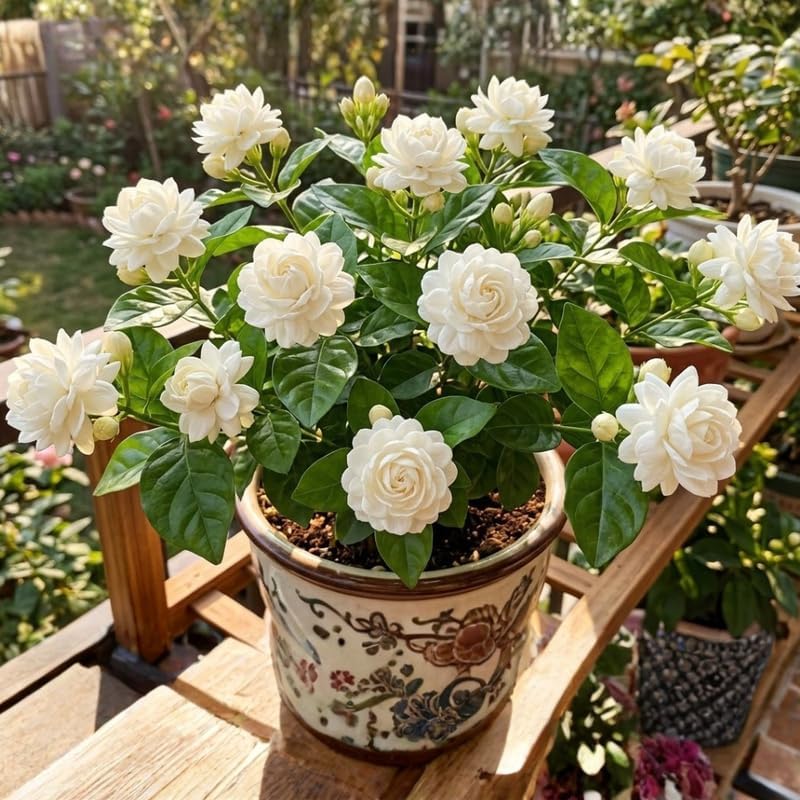 Grand Duke Jasmine Live Plant, Tuscany Jamine Flower, Well-Rooted 5-8" Inch Tall, Intense Scented Flowering Shrub for Indoor and Outdoor Spots
