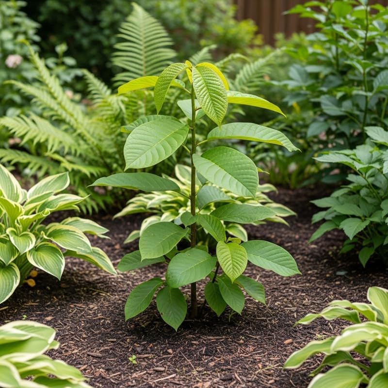 Pawpaw Tree Live Plant for Planting, Well-Rooted 12-18" in Quart Pot, Low Maintenance Tropical-Style Fruit Tree for Sunny Outdoor Spots
