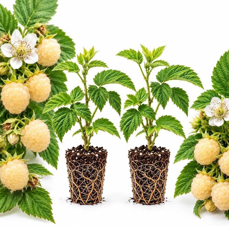 2 White Blackberry Plants Bare Root, 3-6" Tall Blackberry Bush