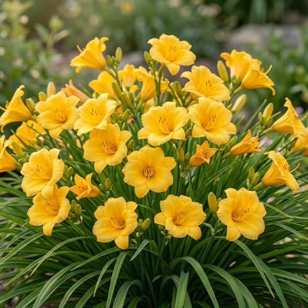 5 Stella de Oro Daylily Roots, Reblooming Yellow Perennial Roots for Garden Borders, Cold-Hardy Miniature Golden Daylily