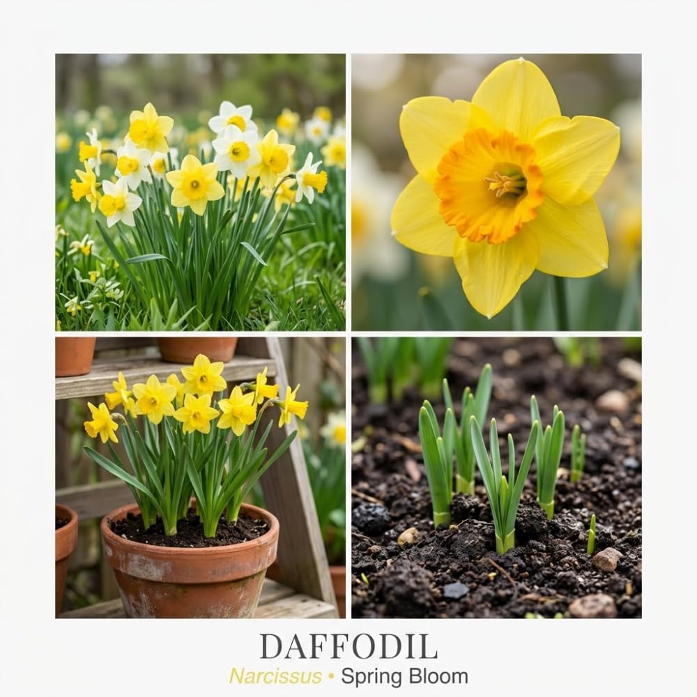 100 Wild Daffodil Bulbs, Well-Rooted Buttercup Bulbs, Vigorous Growth Habit with Showy Trumpet Blossoms for Home Landscapes