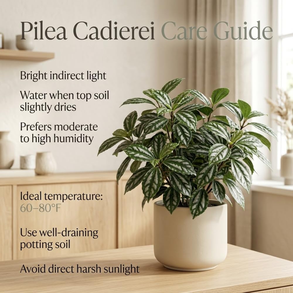 Pilea Cadierei Aluminum Plant, 4" Potted Houseplant, Low Maintenance Houseplant, Robust Sturdy Starter with Metallic Patterned Leaves