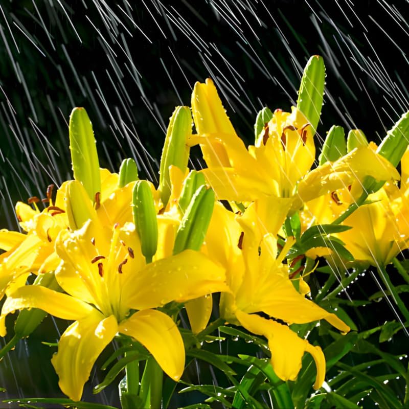 4 Mixed Asiatic Lily Bulbs, Easy Care Flowering Perennial, Low Maintenance Flowering Bulbs for Sunny Outdoor Spots