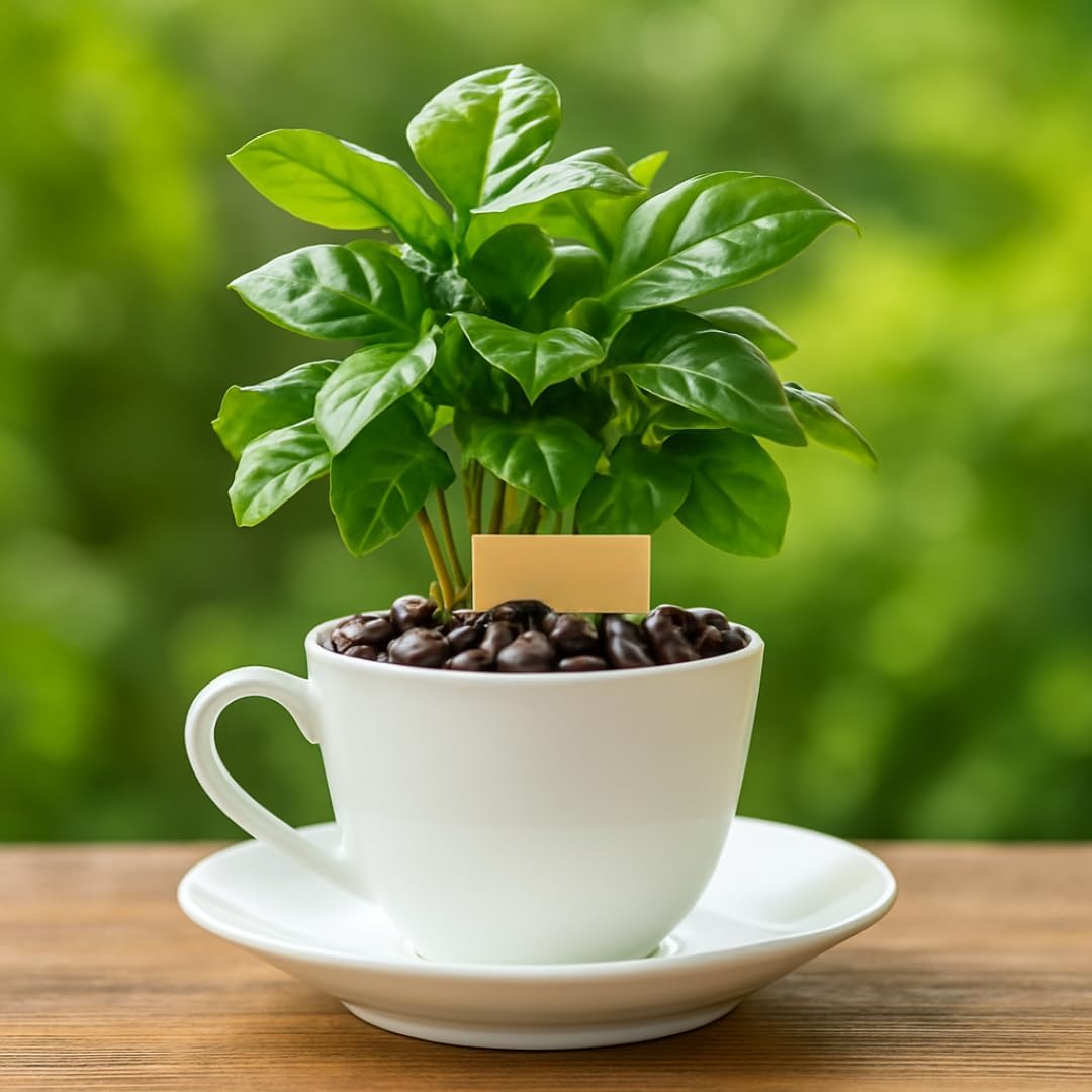 Live Arabica Coffee Plant in 4 Inch Pot| Suitable for Indoors or Patio | Tropical Houseplant for Beginners