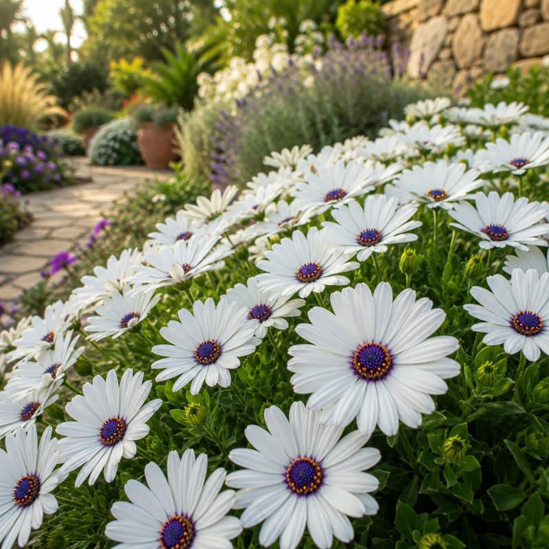 White African Daisy Plant Live, 3" Pot, Low Maintenance Bright Flower for Tabletop, Sunroom and Outdoor Garden