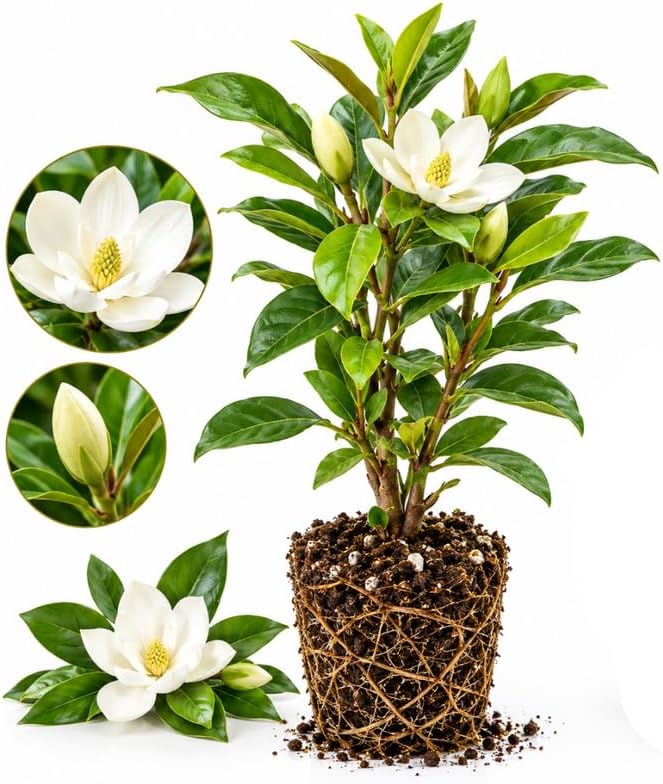Sweetbay Magnolia Tree, 3-6" Tall Magnolia Virginiana Plant