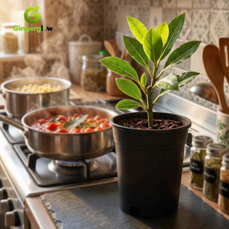 Bay Leaf Tree Live Plant, 5-7" Tall, Low Maintenance Aromatic Culinary Herb for Home Chefs, Resilient Evergreen for Planters