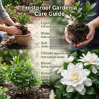 Frostproof Gardenia Jasminoides Plant, 4-5" Tall, High-Vigor Cold-Hardy Evergreen for Home Landscapes, Fragrant White Blossoms for Sun or Shade