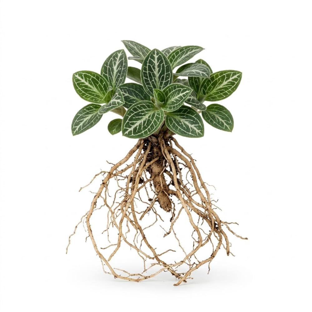 20 Downy Rattlesnake Plantain Root Systems Perennial, Vigorous Growth Habit with Showy White Flower Spikes for Home Landscapes
