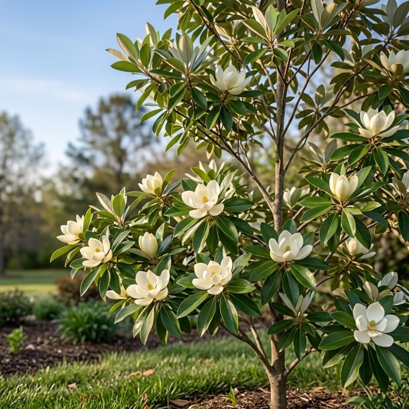 (No Ship to CA,HI,AK) Sweetbay Magnolia Tree Live Plant, 3 Feet Tall in 3 Gallon Pot, Vigorous Cold-Hardy Flowering Plant, Sturdy Low Maintenance Shade Tree with Fragrant White Blooms