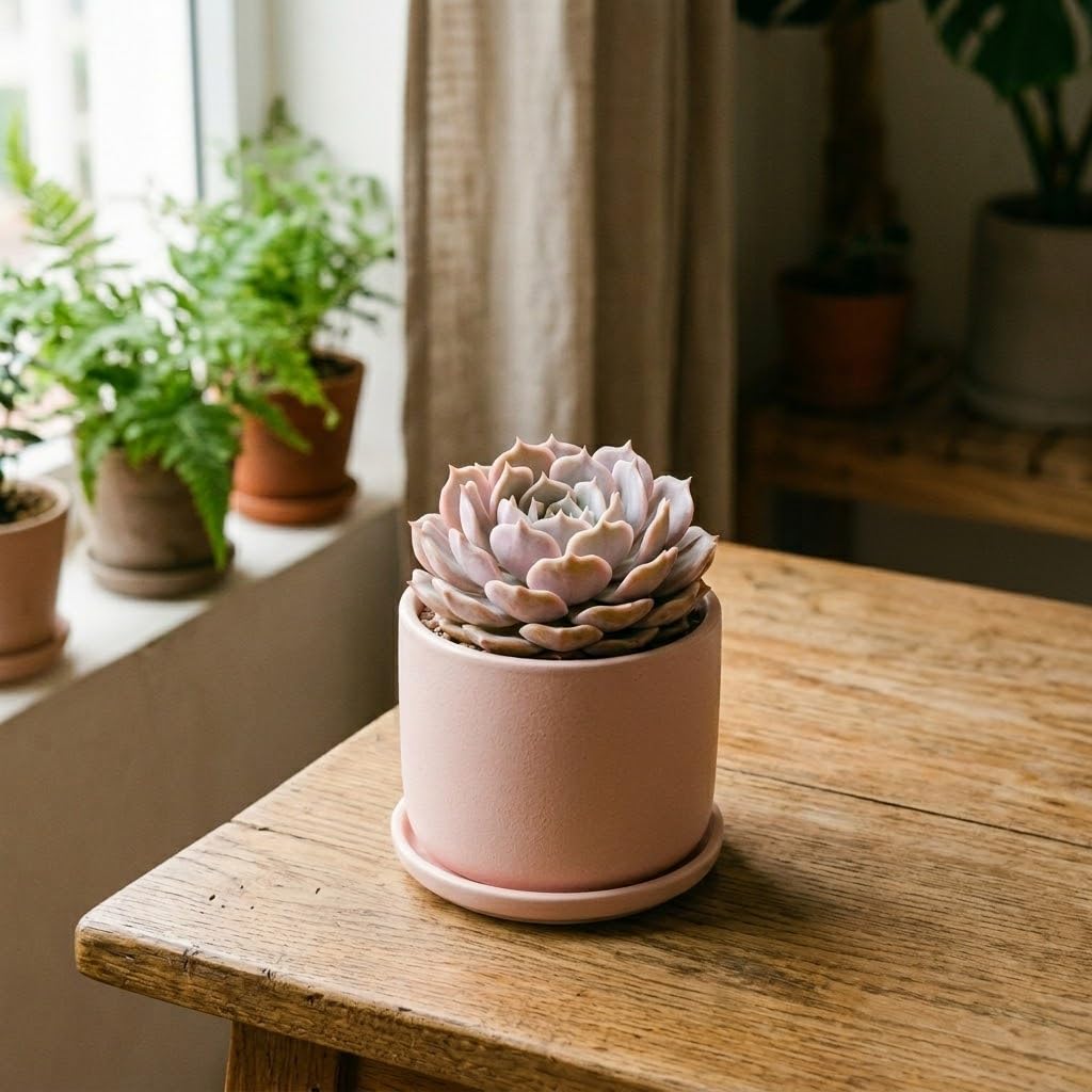 2 Echeveria Chroma Succulent Plants Live, 2 Inch Pot, Rare Live Succulent, Easy Care, Vibrant Color Indoor Houseplant for Home, Office Décor, Small Spaces & Gifts