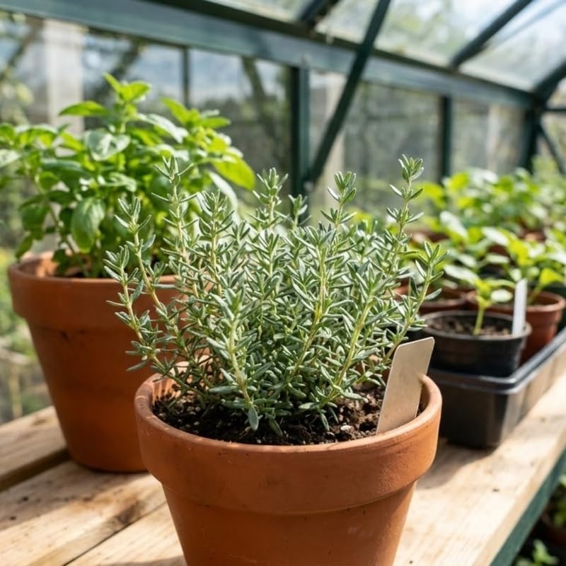 Thyme Plant, French Thyme Herb,4" Tall, Aromatic Culinary Herb, Well-Rooted, Drought Tolerant & Cold-Hardy Edible Plant