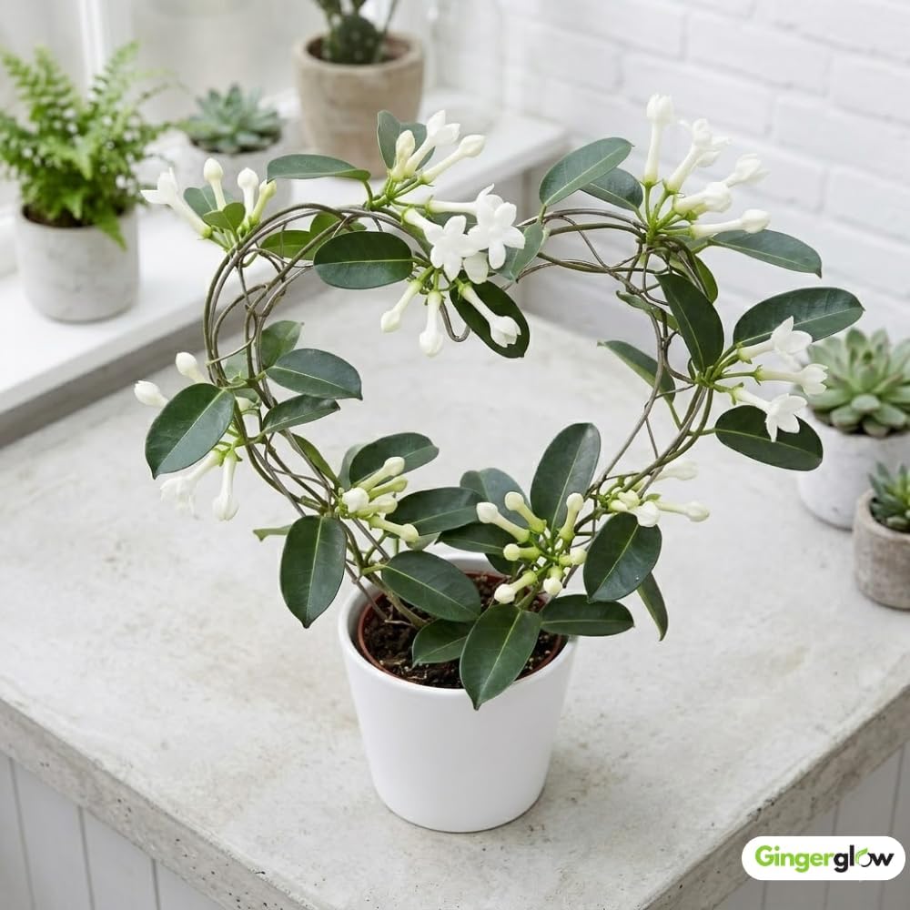 1 Bridal Wreath Jasmine Plant Live, 4-5 Inch Tall, Low Maintenance, Easy to Grow Jasmine Vine Plant Live, Sweetly Fragrant Blooms for Garden, Patio & Outdoor Spaces