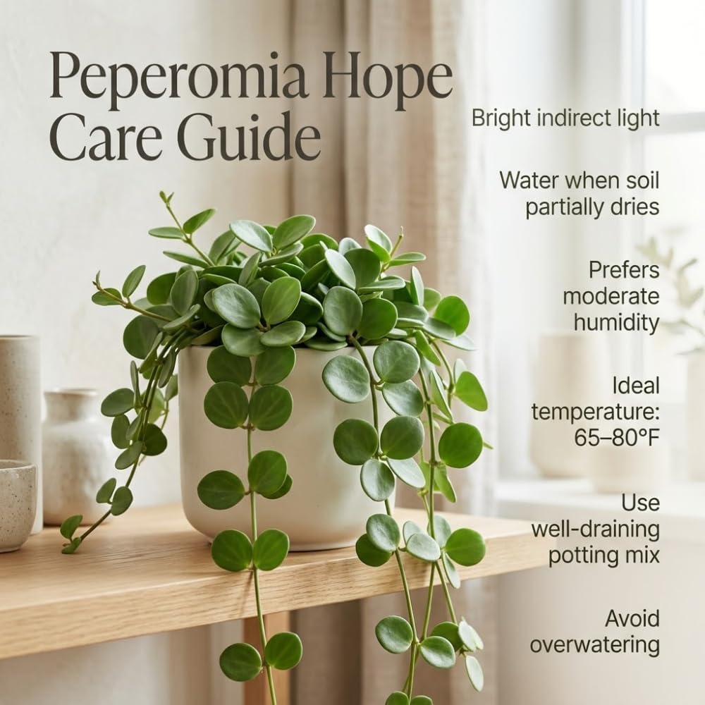 Peperomia Hope Plant in 4'' Inch Pot, Low-Maintenance Peperomia Live Plant, Ideal Plant for Home & Office
