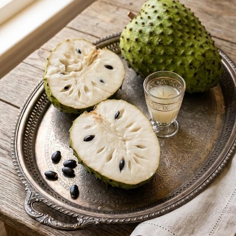 No Ship to CA, HI, AK, Soursop Plant Live, Guanabana Starter, 24-30" Tall in 1 Gal Container, Self-Pollinating Soursop for Fresh Juice and Smoothies