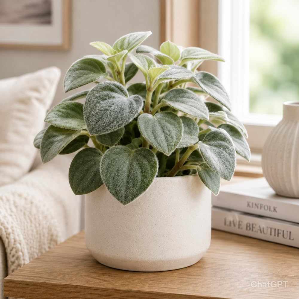 Peperomia Incana Plant, 4" Pot, High-Vigor Low Maintenance Houseplant for Desks, Pet-Friendly Soft Grey-Green Foliage