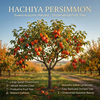 (No Ship to CA,HI,AK) Hachiya Persimmon Tree - 3 Gallon Pot, Vigorous Cold-Hardy Plant for Edible Landscapes, Sturdy Deciduous Shade Tree for Sweet Autumn Fruits & Baking