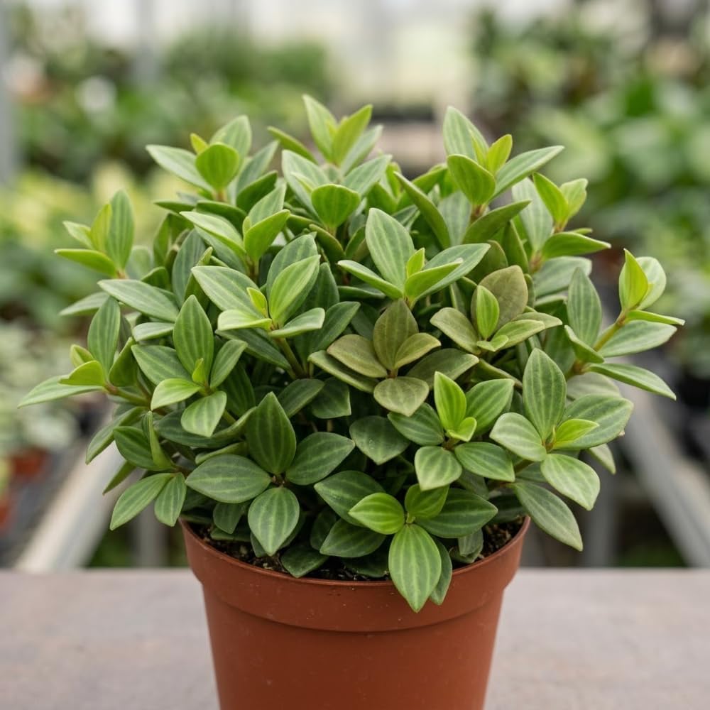Peperomia Live Plant, Peperomia Beetle, Houseplant in 4'' Inch Pot, Easy Indoor Plant Live for Shelves, Desks & Small Spaces