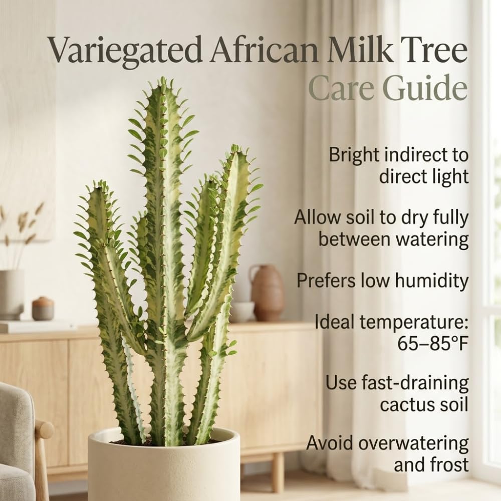 African Milk Tree, 3" Pot, Euphorbia Trigona Succulent with Striking Stems for Living Rooms, Easy to Care Decor