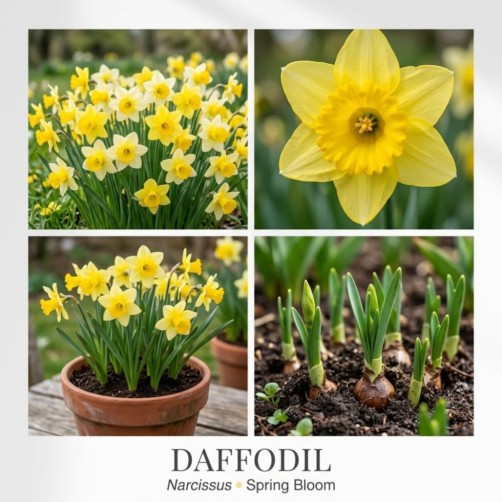 100 Wild Daffodil Bulbs, Well-Rooted Buttercup Bulbs, Vigorous Growth Habit with Showy Trumpet Blossoms for Home Landscapes