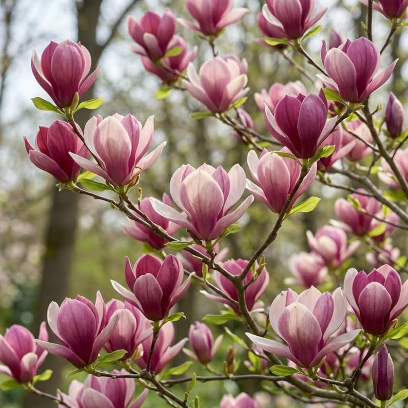 (No Ship to CA,HI,AK) Jane Magnolia Plant in 3 Gallon Pot, 3 Ft Tall, Live Flowering Deciduous Tree for Ornamental Landscaping, Cold-Hardy Shrub for Tulip-Shaped Spring Blooms