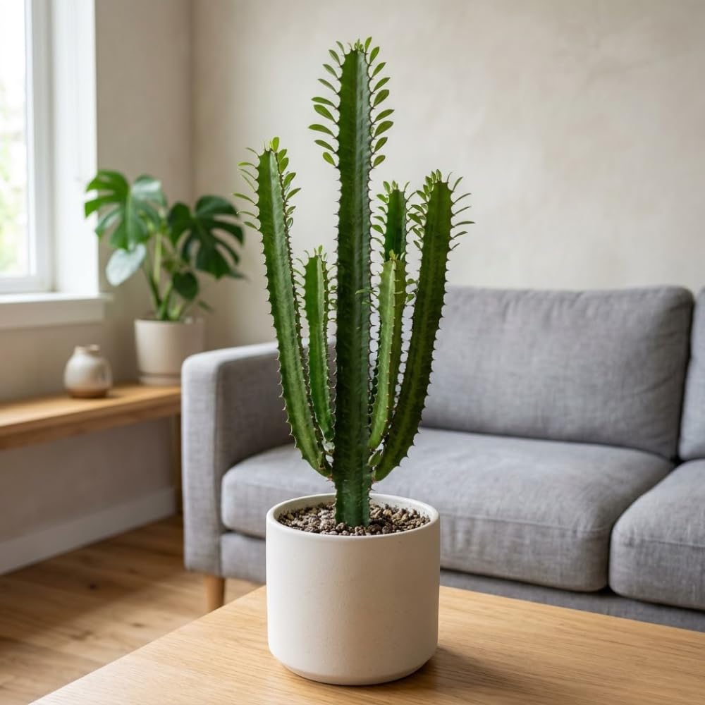 African Milk Tree, 3 Inch Pot, Robust Euphorbia Trigona Succulent with Teardrop Leaves, Sturdy Growth