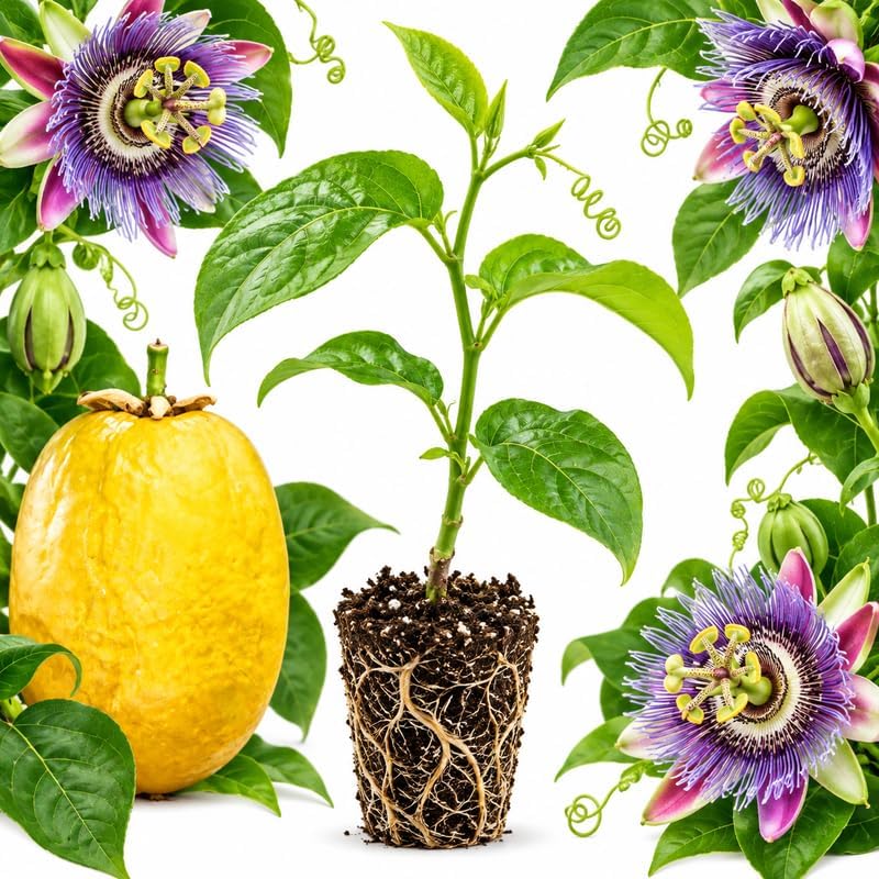 Giant Granadilla Passion Fruit Plant Live, 3-6" Tall Passion Fruit Tree