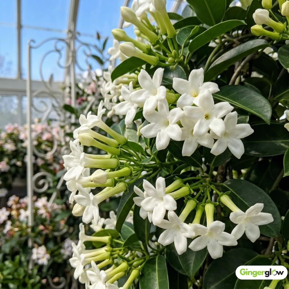 1 Bridal Wreath Jasmine Plant Live, 4-5 Inch Tall, Low Maintenance, Easy to Grow Jasmine Vine Plant Live, Sweetly Fragrant Blooms for Garden, Patio & Outdoor Spaces