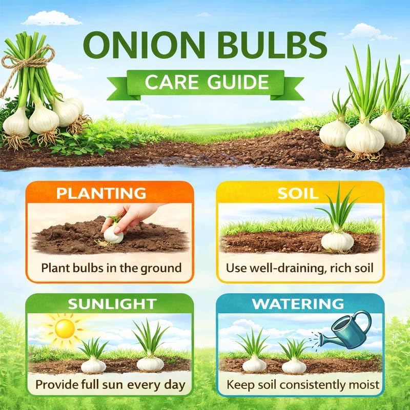 Mixed Onion Sets Red - White and Yellow, Heirloom, Non-GMO Onion Bulbs Plant, Easy to Grow, High Yield Vegetable Bulbs, Not Seeds