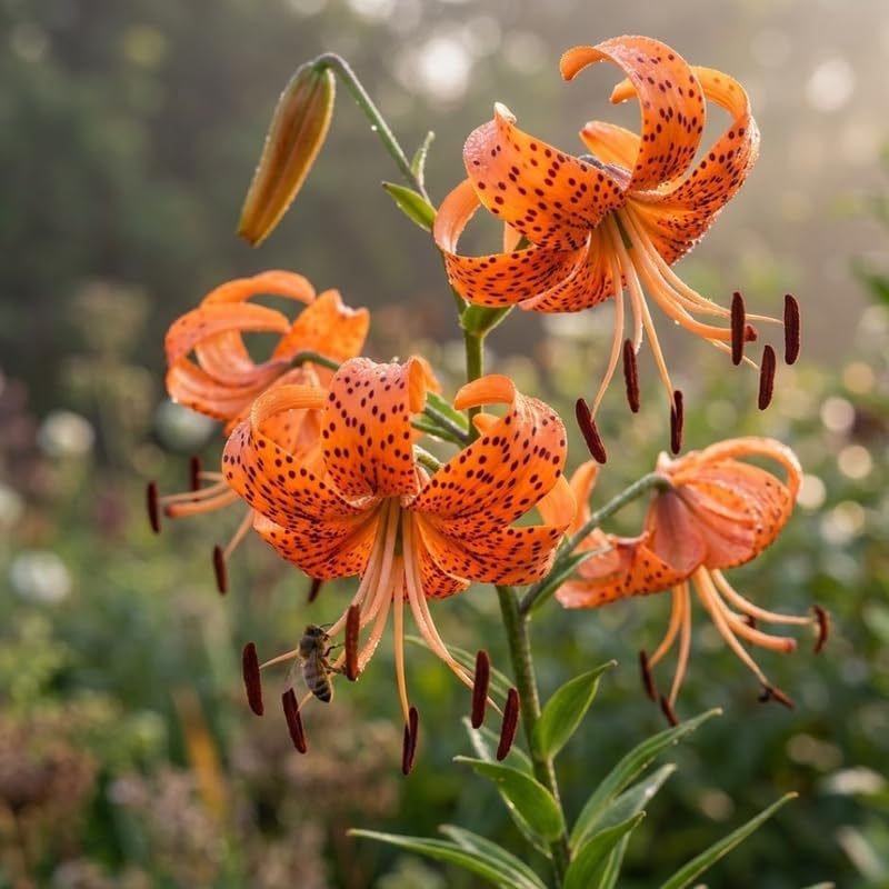 6 Tiger Lily Bulbs, Easy to Grow Summer Flowering Perennial, Low Maintenance Cold-Hardy Bulbs for Sunny Spots