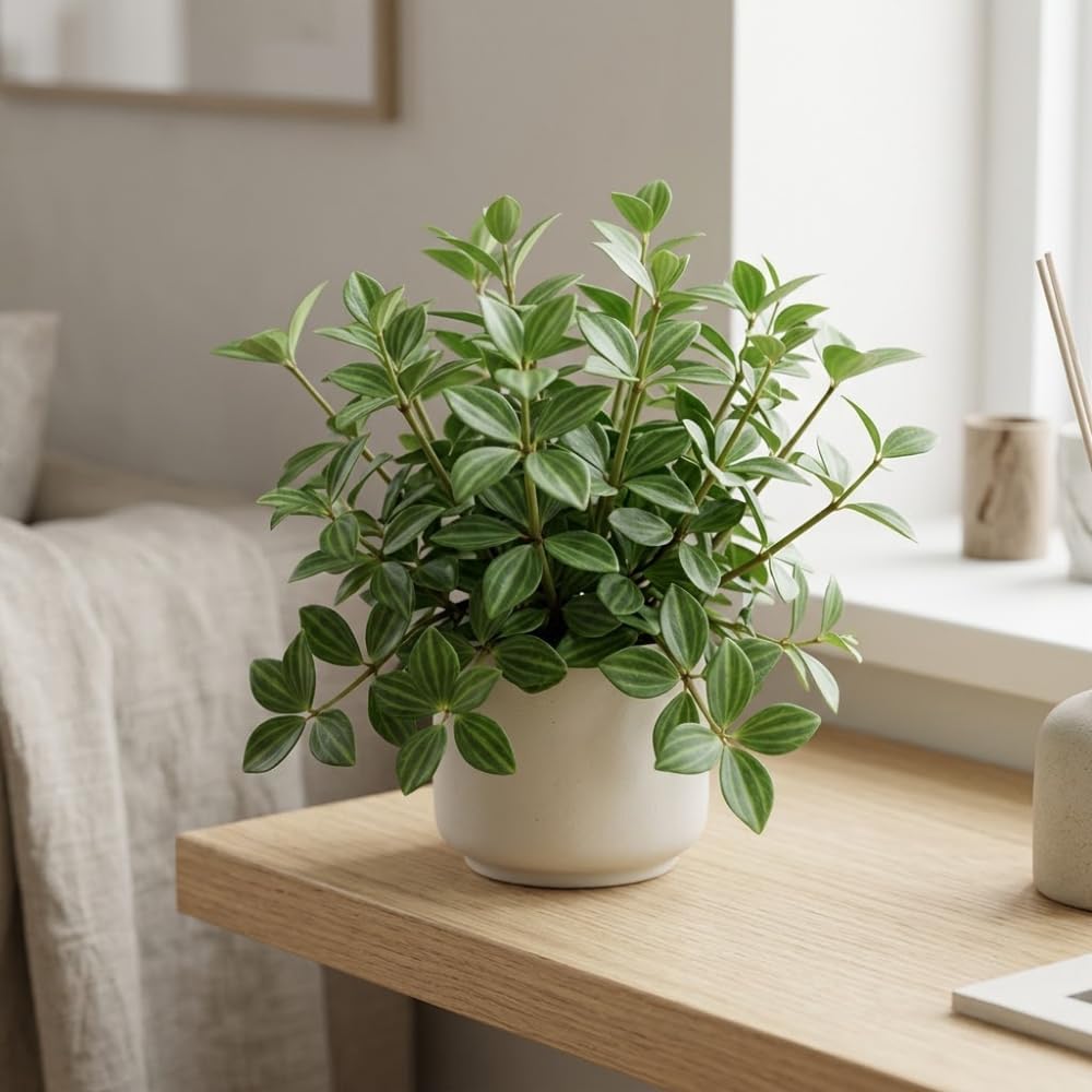 Peperomia Live Plant, Peperomia Beetle, Houseplant in 4'' Inch Pot, Easy Indoor Plant Live for Shelves, Desks & Small Spaces